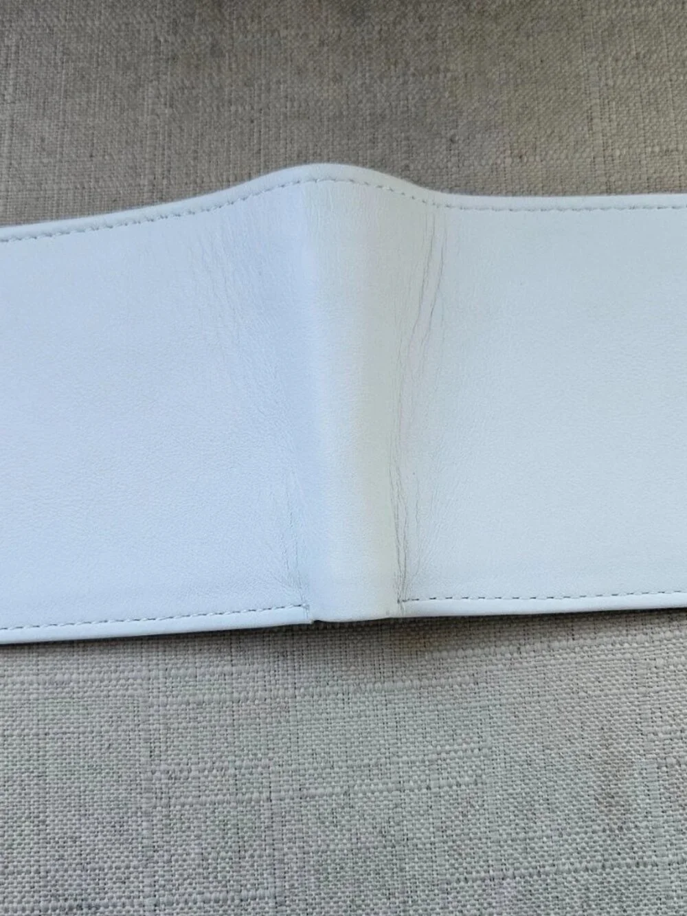 White Billfold Handmade Wallet Bifold Card Holder Purse Genuine Leather Purse